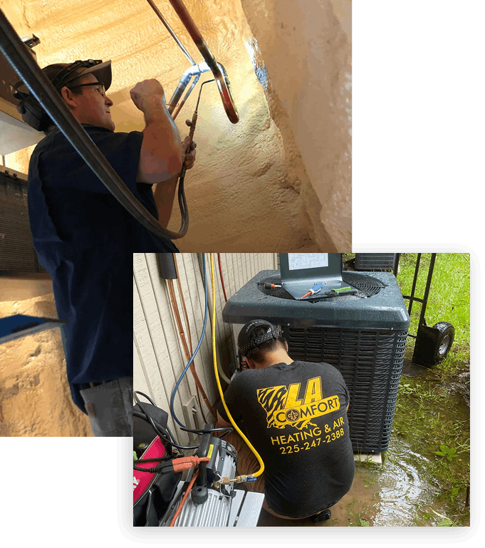 Men fixing the HVAC System